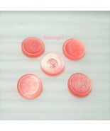 Textured Shimmery Pink Plastic Shank Buttons Vintage - $6.77 CAD