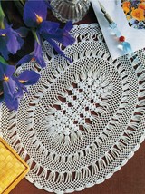 6X Sheer &amp; Matching Ovals Shining Stargazing Doily Table Center Crochet ... - $9.99
