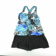 Zeroxposur Womens 2 Piece Black Blue Swim Suit Set Medium NWT $94 - £23.30 GBP