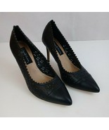 New David Aaron Lauper Black Floral Cut Out Pointy Toe High Heel Pumps U... - $39.59