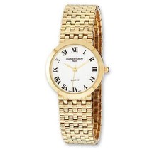 Mens Charles Hubert Satin Gold Finish Brass 32mm Watch - $143.03