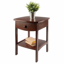 Walnut Nightstand Bedside Table Drawer End Side Storage Shelf Bedroom Furniture - £108.27 GBP