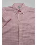 Brooks Brothers Regent Men&#39;s Dress Shirt Size Large Long Sleeve Pink Whi... - £14.65 GBP