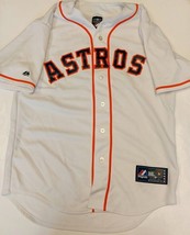 Majestic Houston Astros BEDOY #45 Full Button Jersey Mens Size M White Blue - £33.05 GBP