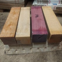 4 Kiln Dried Turning Blank Maple, Poplar, Honey Locust, Purpleheart 3 X 3 X12&quot; - £46.67 GBP