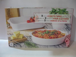 NEW Over and Back 2-piece Baking And Serving Dish Oven To Table Set White - £38.91 GBP