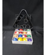 16 Piece Mini Billiard Pool 1.5&quot; Balls In Original Box Complete With Rack  - $32.05 CAD