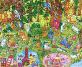 Jigsaw Puzzle FAIRY FOREST ANIMALS 500 Pieces 20&quot; x 12&quot; Artbox - CraZArt - £3.12 GBP