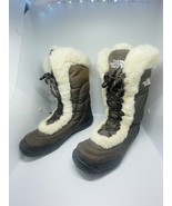 The North Face Women Boot 9.5 Brown Faux Fur Trim Goose Down Mid-Calf - $52.96