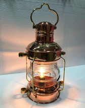 Nautical Antique 14&quot; Ship Lamp Boat Copper Brass Electric Lantern Home Decor - £89.93 GBP