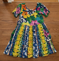 JAMS WORLD Dress XS Vintage Short Colorful BIG Pockets Sundress Fundress... - £38.90 GBP