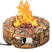 40,000 BTU Outdoor Circle Stone Gas Propane Fire Pit - $454.79