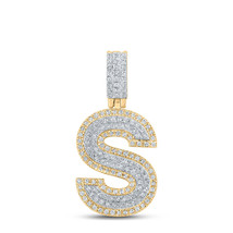 10kt Two-tone Gold Mens Round Diamond S Initial Letter Pendant 1/2 Cttw - £474.21 GBP