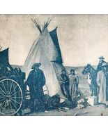 1891 Tepee Of Sioux Warrior Blue Plate Print Victorian Indian War Histor... - $29.99
