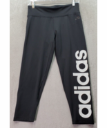 adidas Capri Leggings Women Medium Black Climalite Elastic Waist Flat Fr... - $27.78 CAD