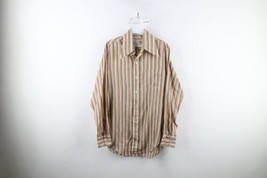 Vintage 50s 60s Streetwear Mens Large Rainbow Striped Collared Button Shirt USA - £46.67 GBP
