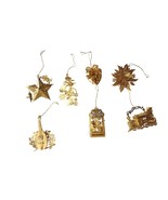 Danbury Mint 1998  Gold 23K Plated 3D Christmas 7 Ornaments - $1,287.71 MXN