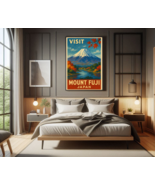 Visit Mount Fuji Japan Travel Poster  1950s Style Wall Art Japanese Moun... - $40.73 CAD