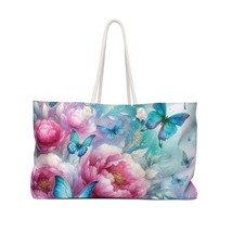 Personalised/Non-Personalised Weekender Bag, Floral, Butterflies, awd-332 - £39.20 GBP