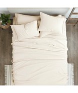 King size Ivory Beige 6-Piece Wrinkle Resistant Microfiber/Polyester She... - $134.99