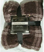 At Home Printed Sherpa Throw Chocolate Plaid 50”x60” Reversible by Rite Aid - £31.87 GBP