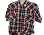 Plains Western Wear Pearl Snap Shirt S/S Mens XL Plaid - $11.88