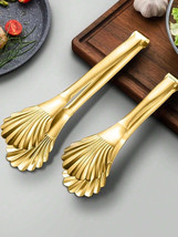 Stainless Steel Shell Shaped Food Tongs Bread Steak BBQ Clip for Cooking - $140.35 MXN