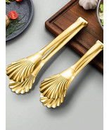 Stainless Steel Shell Shaped Food Tongs Bread Steak BBQ Clip for Cooking - $137.74 MXN