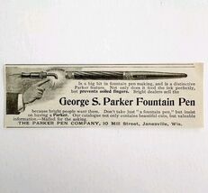 George Parker Fountain Pen 1897 Advertisement Victorian Writing Tools AD... - €8,58 EUR