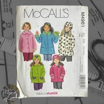 McCall's M4961 Girls Unlined Coats and Hats Pattern Size Extra Small/Small Uncut - £7.51 GBP