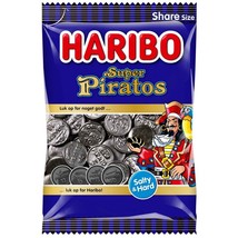 Haribo Super Piratos Licorice Coins 340g-Made In Denmark Free Shipping - £14.00 GBP