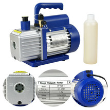 3.5Cfm 1/4Hp Air Refrigerant Rotary Vane Single Stage Vacuum Pump Ac110V Vp125+ - £86.05 GBP