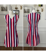 Vintage 60s Mod Stripe GoGo Mini Dress Red Blue S - €30,89 EUR