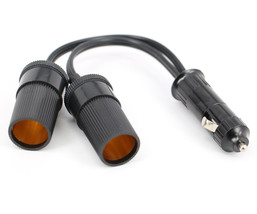 12V Car Cigarette Lighter Extension Cable Socket Cord 2-Way Double Plug ... - $12.99