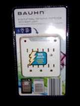 Bauhn 6 Outlet Wall Tap Surge Protector W/Night Light 900J New Sealed - $9.99