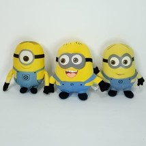 Minions Plush Despicable Me Material Glasses Soft Eyes Lot Of 3 Kevin Stuart - £18.19 GBP