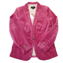 NWT J.Crew Petite Parke Blazer in Dried Rose Pink Cotton Velvet Jacket 0P - £116.66 GBP