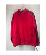 Adidas Hoodie Sweatshirt Mens Red Y2K Vintage Pullover 3 Stripes Size Me... - $471.14 MXN