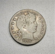 1915-S Silver Barber Quarter Good Coin AK169 - £22.37 GBP