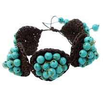 Cluster Bubbles Turquoise Stone Handmade Bracelet - £9.97 GBP