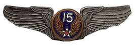 15TH AIR CORPS FORCE  USAF BIG PEWTER WING PIN - $18.99
