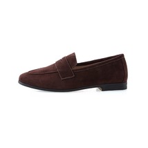 Flat Shoes Women High Quality WALK Lamb Leather Suede LoafersRound Toe Soft Sole - £91.39 GBP