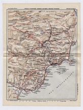 1926 Original Vintage Map Of Vicinity Of Cannes Grasse / Cote D&#39;azur France - £14.38 GBP