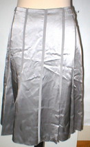 New NWT $498 Womens Silver Silk Skirt Worth New York 8 York Metallic Lay... - $493.02