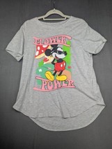 Disney Parks Mickey Mouse Flower Power Soft Gray T-shirt Women Size XXL - £5.93 GBP