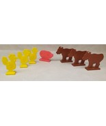 1973 Hasbro Romper Room Farm Animal Game Replacement Pieces Cow Rooster Pig - €12,76 EUR