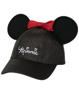 Minnie Mouse Signature Glitter Cap with 3D Ears and Bow Black - £19.64 GBP