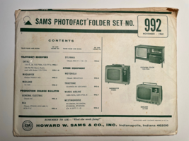 SAMS PHOTOFACT FOLDER SET NO. 992 NOVEMBER 1968 MANUAL SCHEMATICS - $4.95