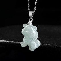 Cutie Tiger Genuine Burma Jade S925 Pendant Necklace, Natural Grade A Jade - $36.90