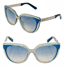 JIMMY CHOO Cindy Aqua Azure Silver Mirrored Metal Cat Eye Sunglasses Cindy/S - £141.82 GBP